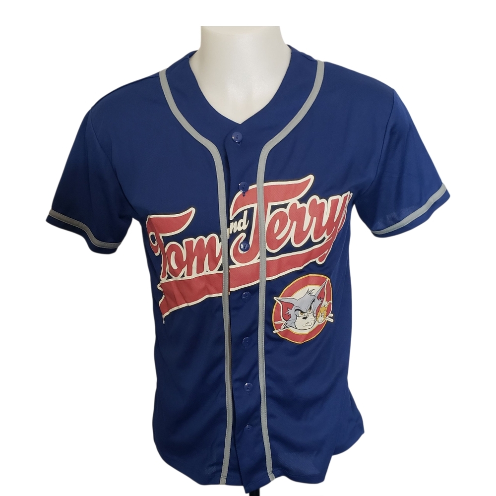 Tom and Jerry Blue‎ Baseball Jersey Men's Size Small.